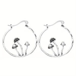 Mushroom Hoop Earrings